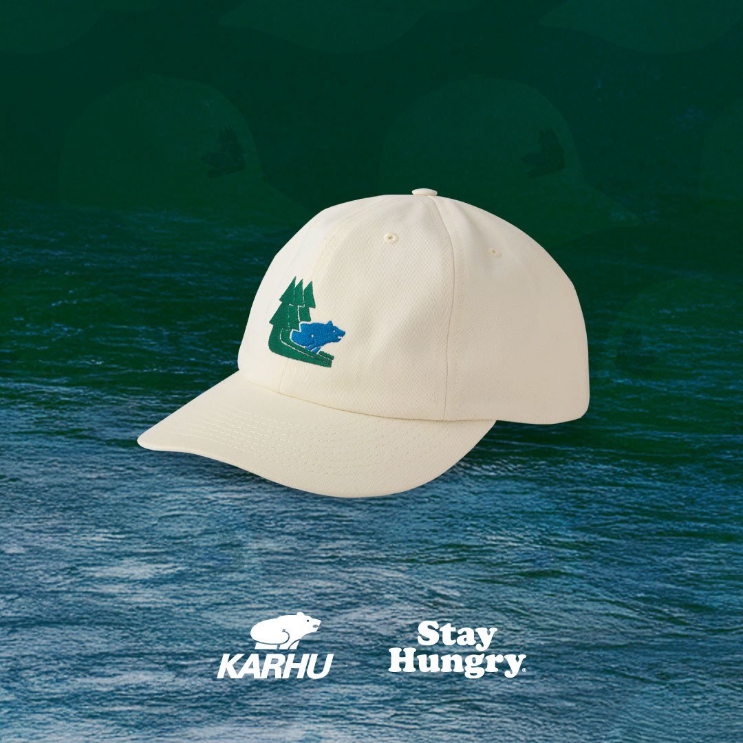 Karhu x Stay Hungry Cap Trees/Bear - Ecru Cotton Canvas | Lifestyle Cap