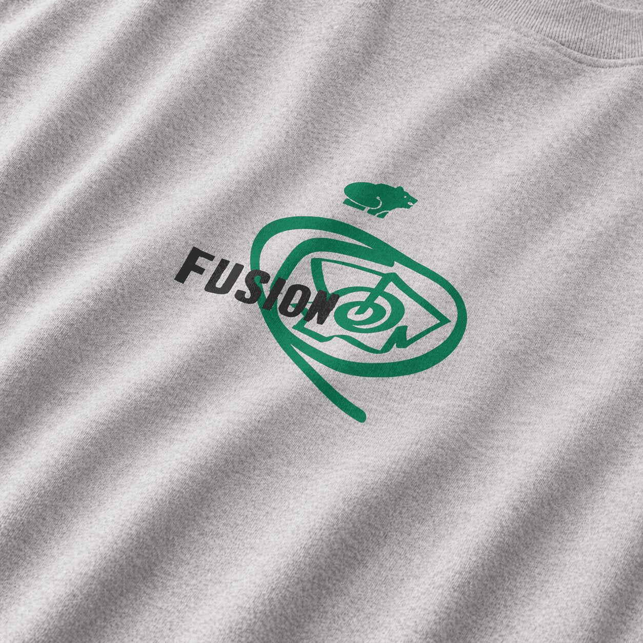 FUSION OG SWEATSHIRT - HEATHER GREY / ULTRAMARINE GREEN
