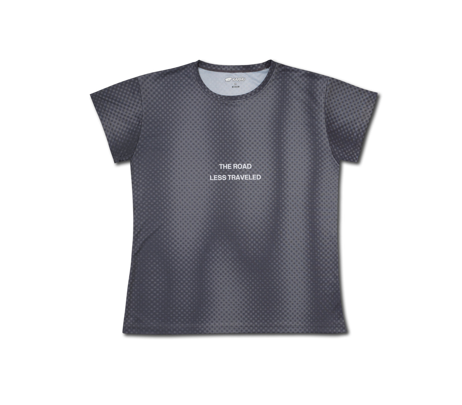 WOMEN'S RUNNING T-SHIRT - GREY GRADIENT / WHITE