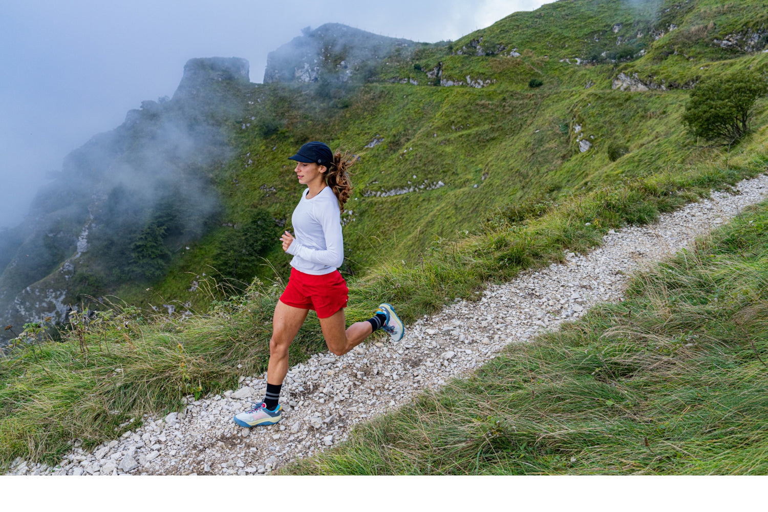 Trail running dolomites female runner