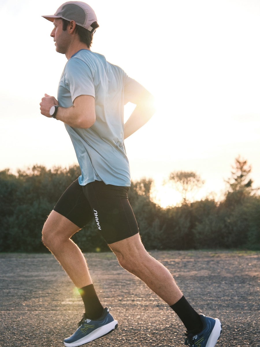RUNNING HALF TIGHT MEN'S - BLACK / WHITE