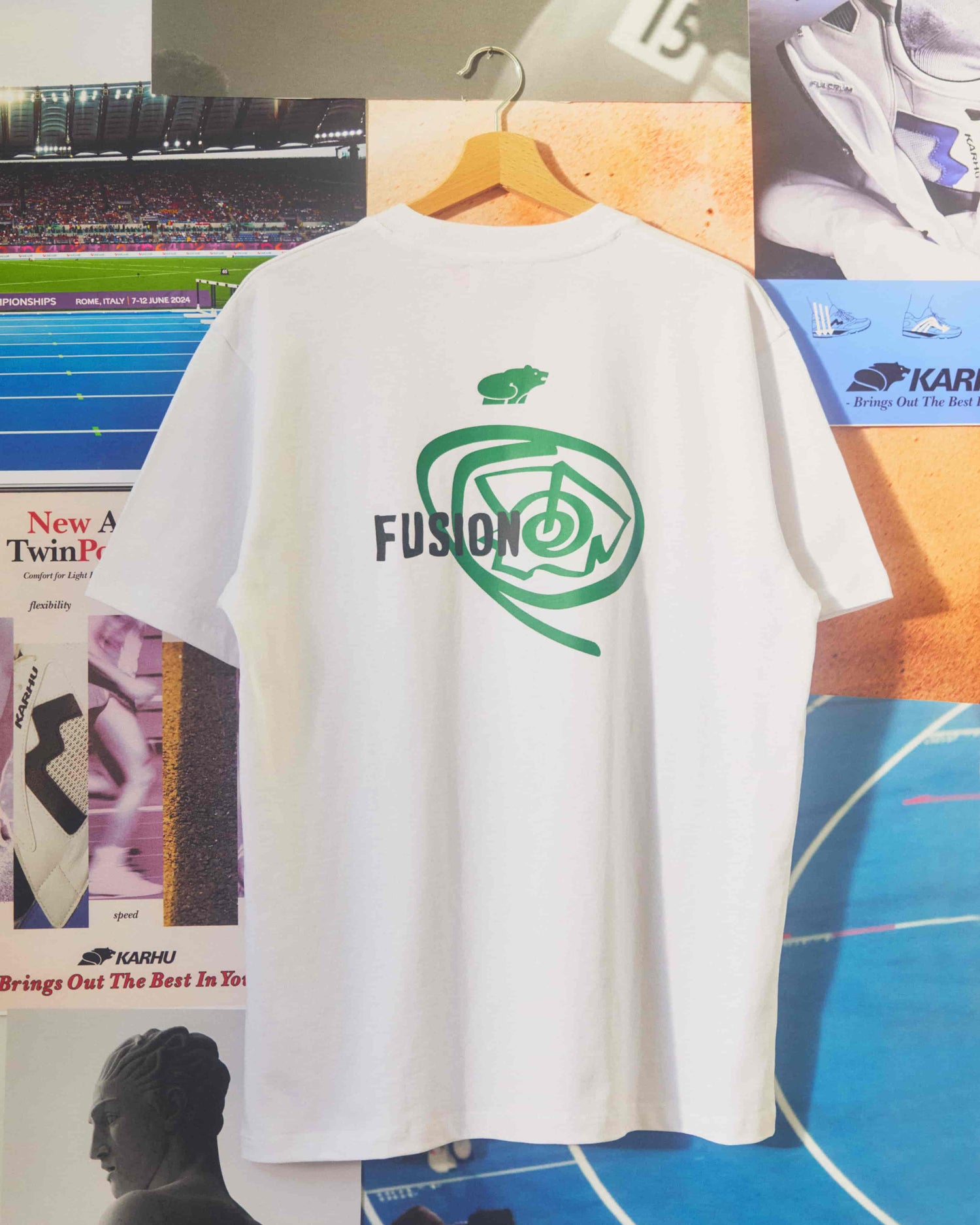 FUSION OG T–SHIRT - WHITE / ULTRAMARINE GREEN