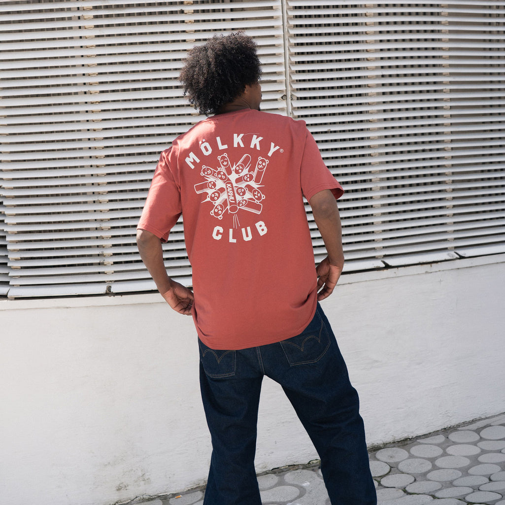 "MÖLKKY" CLUB T–SHIRT - BURNT BRICK / TURTLEDOVE