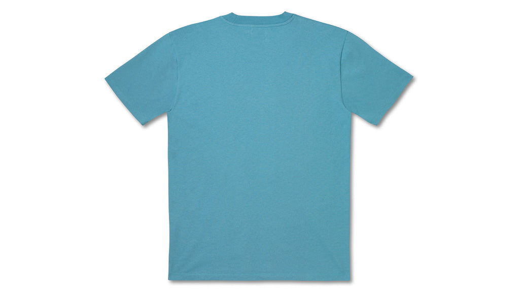 FLOWER LOGO T–SHIRT - DELPHINIUM BLUE / DOUGLAS FIR