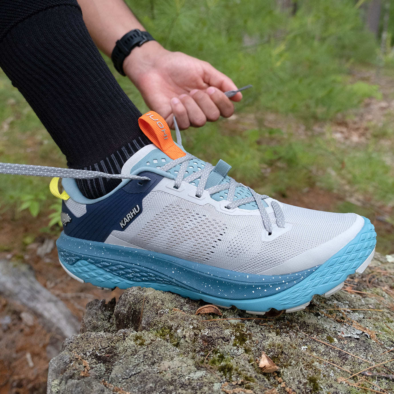 Karhu Ikoni Hiking Trail Running Shoes Comfort Size 8 Mirage Gray Deep Lagoon KARHU women main image 3