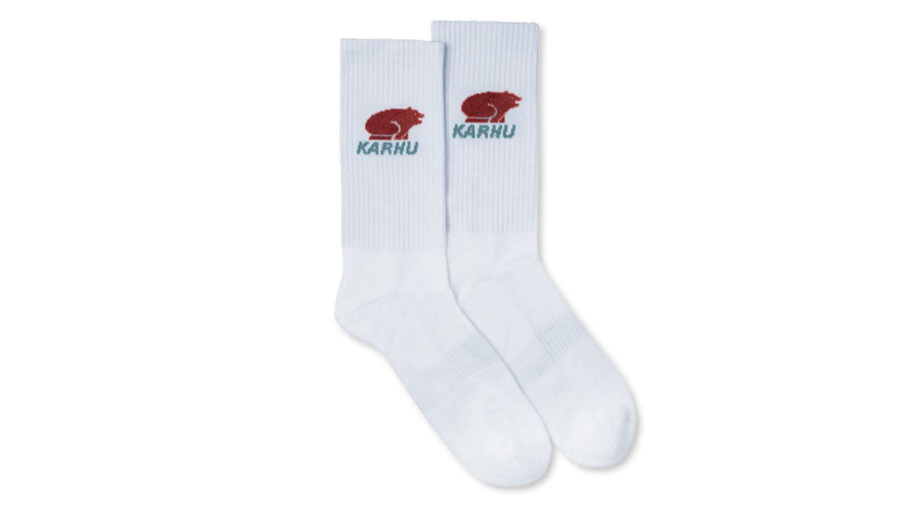 CLASSIC LOGO SOCK - BRIGHT WHITE / BURNT BRICK