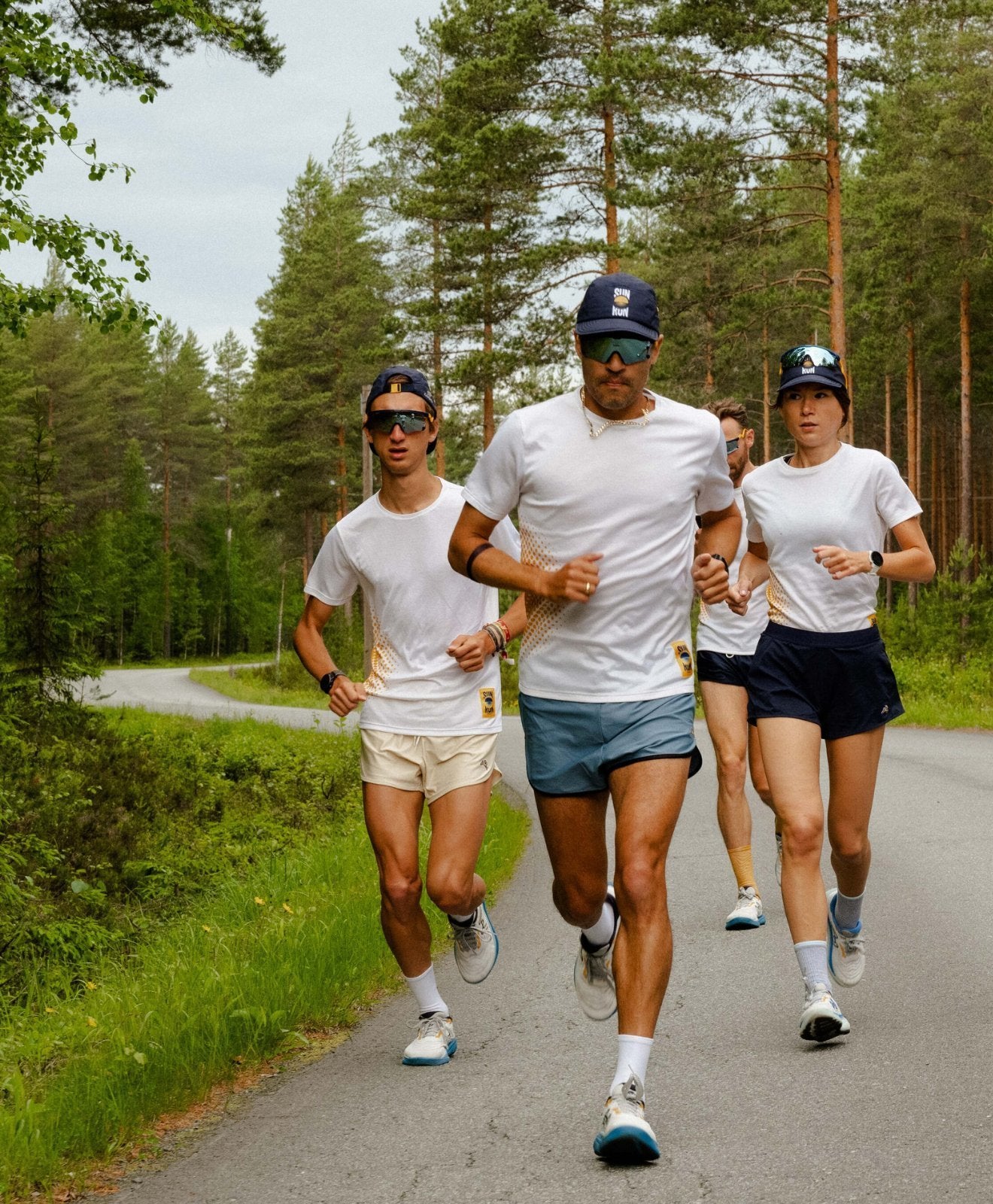 Sun Run squad running with the sunglasses in Finland