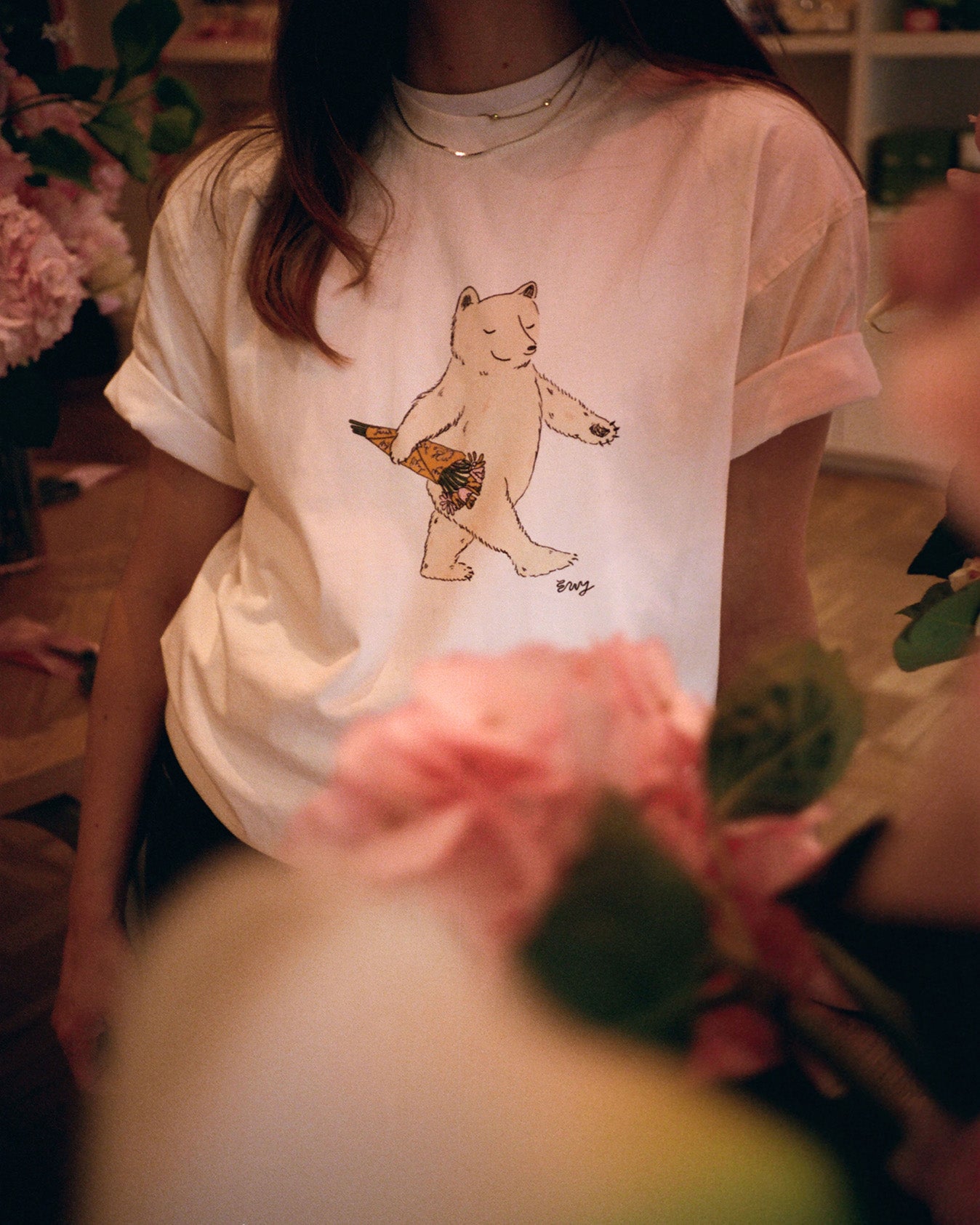 KARHU X EDITH YOUNG T–SHIRT - BRIGHT WHITE / BEIGE