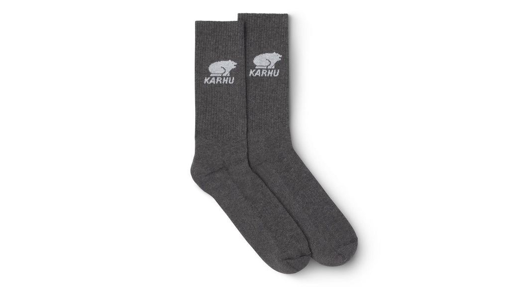 Classic logo sock - dark grey melange / white