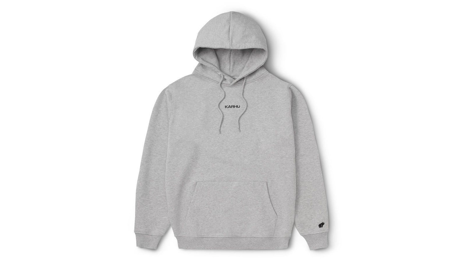 - hoodie – heather grey / EU jet Logo black Karhu