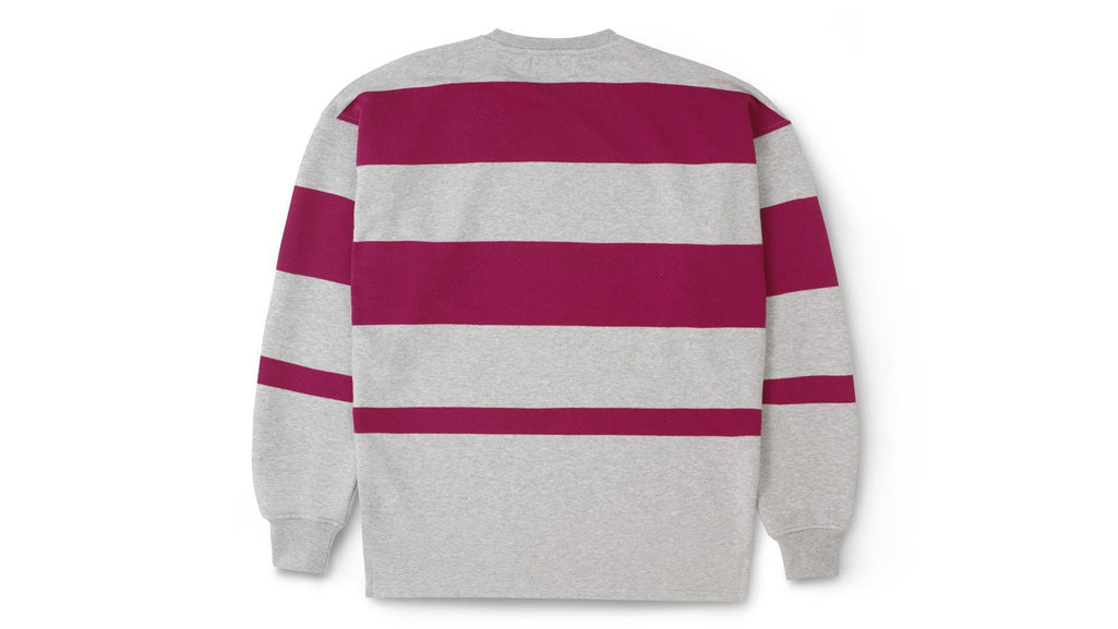 Uni Stripe Sweatshirt Heather Grey/Rhodondenderon back
