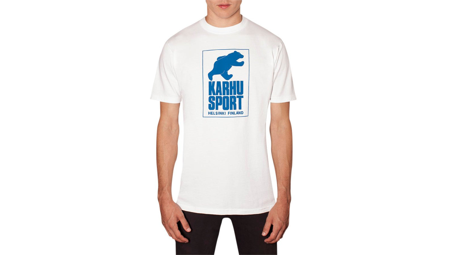 Karhu helsinki sports t-shirt white blue royal on body